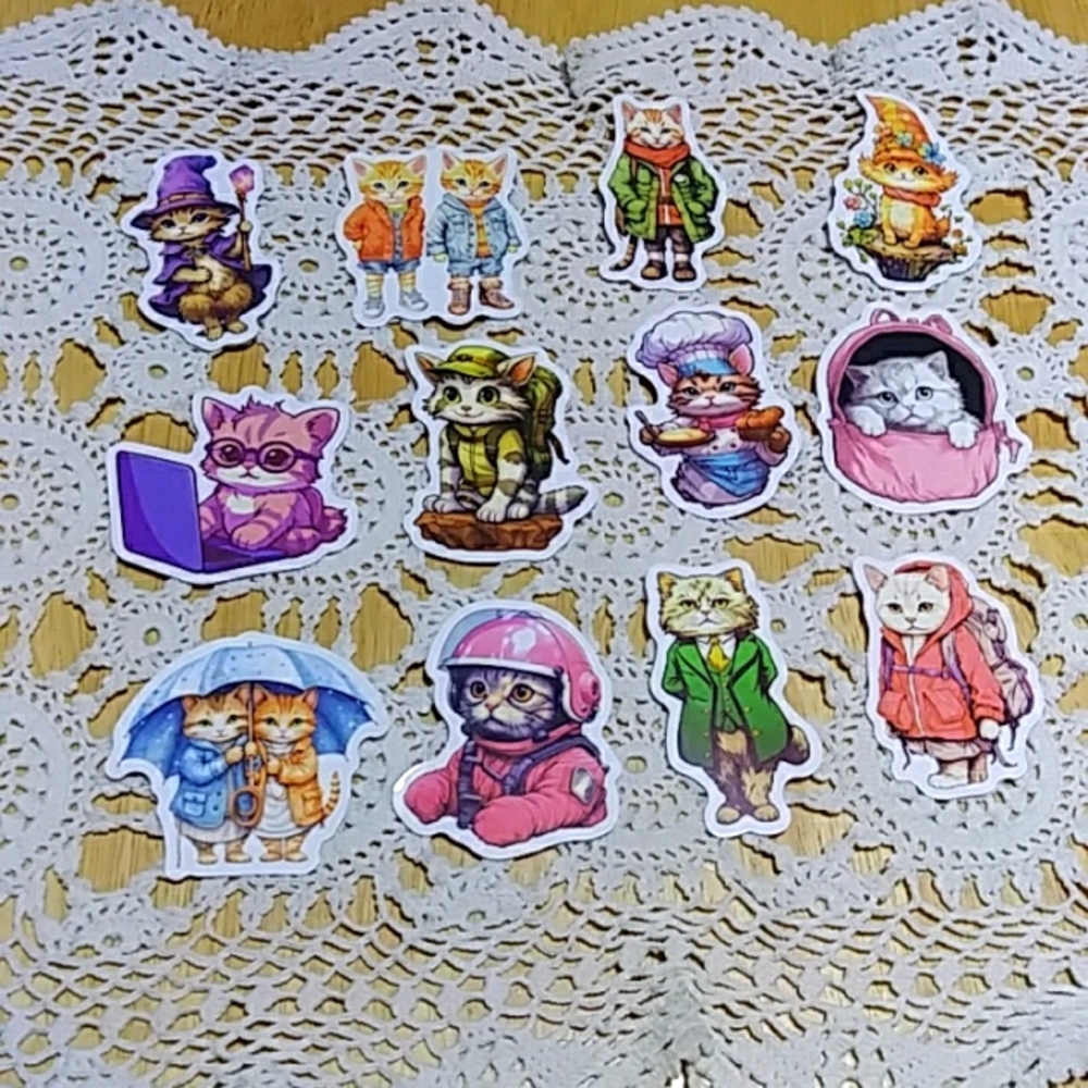 Cats Stickers, funny, quirky, silly